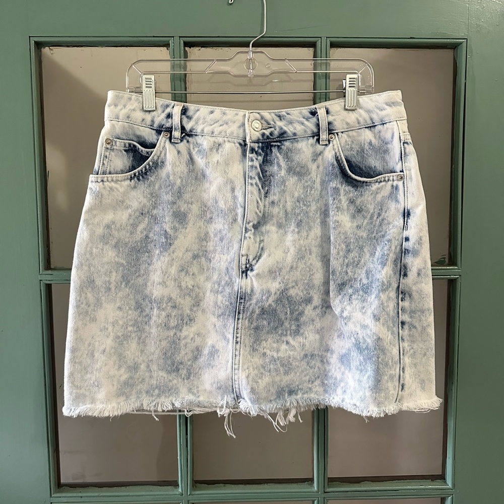 TopShop Women’s Distressed Denim Skirt, Size 12